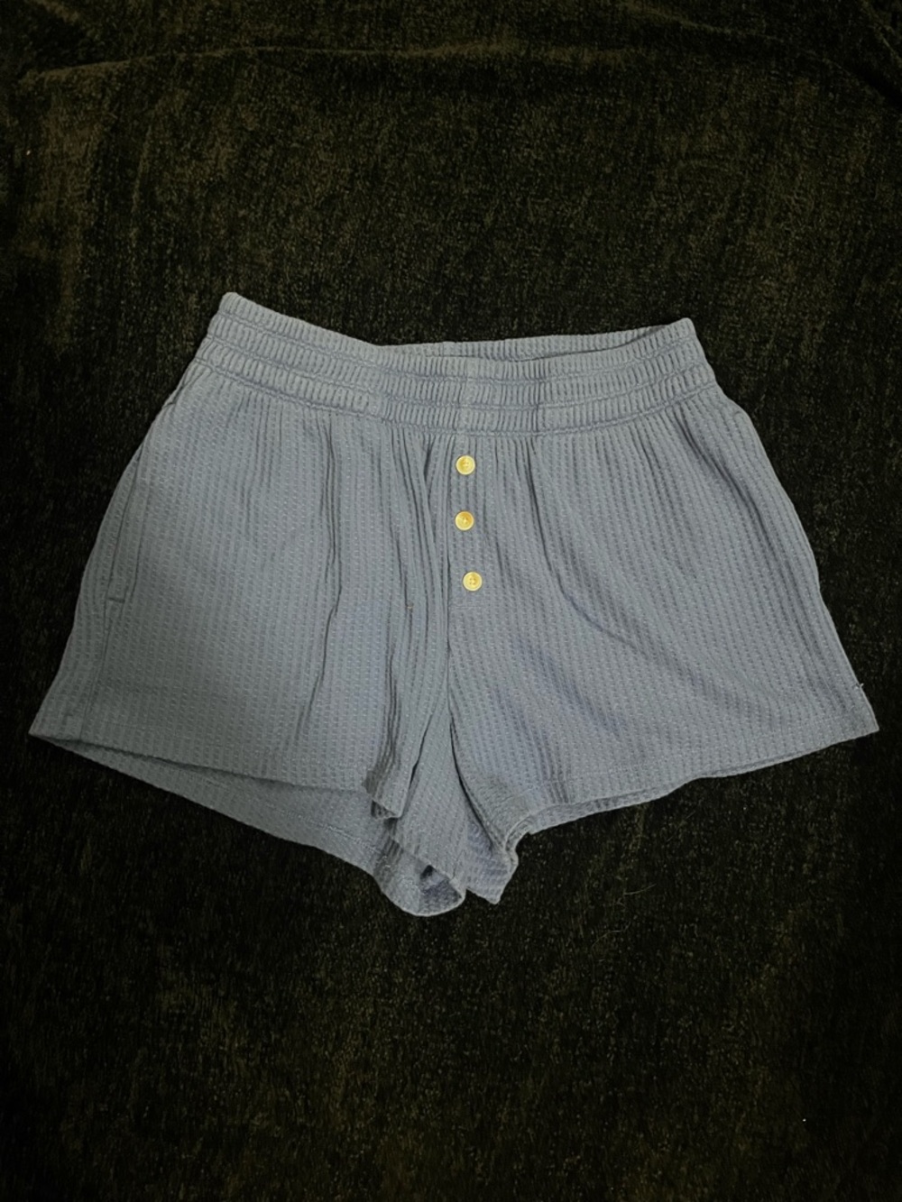 Old Navy Light Blue Waffle Knit Button-Front Lounge Shorts